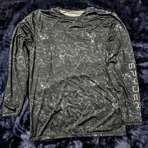Spyder Black and Gray Patterned Long Sleeve Men's Tee